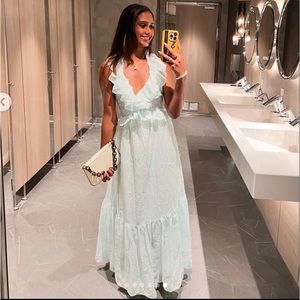 Abercrombie & Fitch Drama Ruffle Maxi Dress NWT Size XL Petite Coastal Wedding